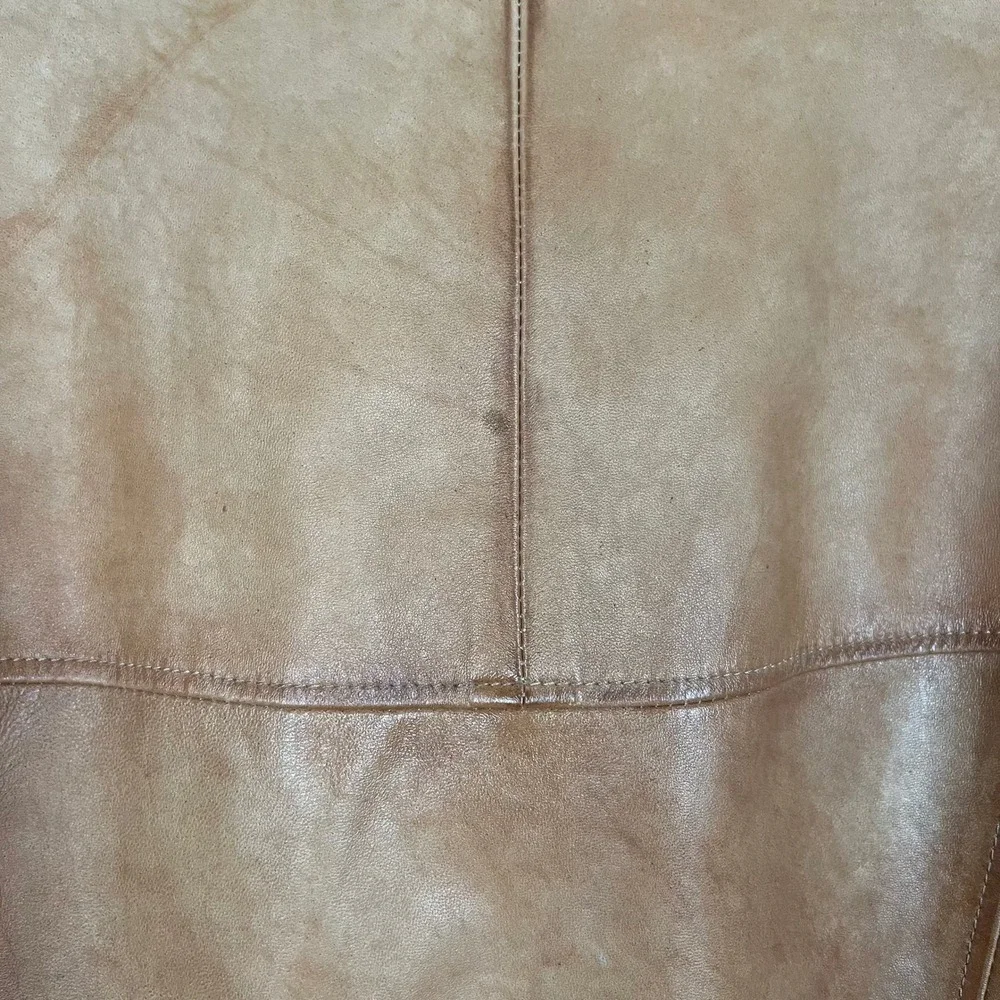 Vintage Vera Pelle Leather Bomber Jacket Mens‎ 52 Made In Italy Viscose Wool